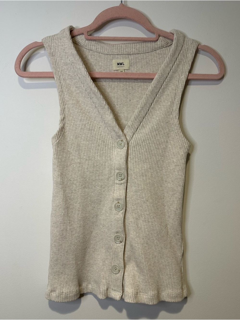 madewell ribbed vest tank top size extra small